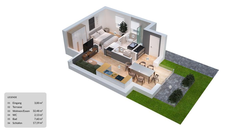 Etagenwohnung Neuenhaus - 2 Zimmer, 68 m&sup2;, 905&euro; | Angebot:20969712