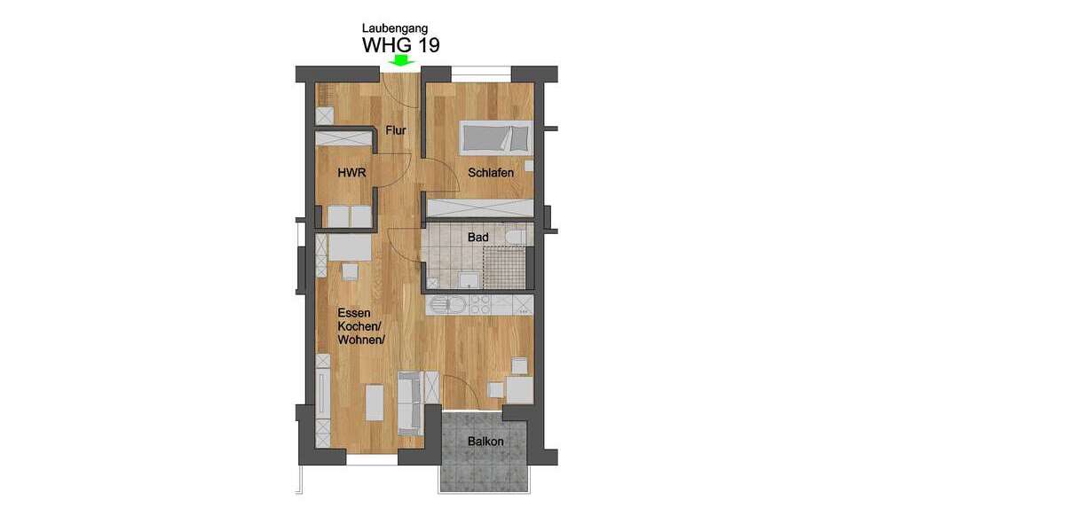 Etagenwohnung Külsheim - 2 Zimmer, 60 m&sup2;, 700&euro; | Angebot:16114756