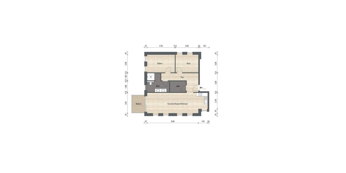 Etagenwohnung Esens - 3 Zimmer, 92 m&sup2;, 990&euro; | Angebot:25729417