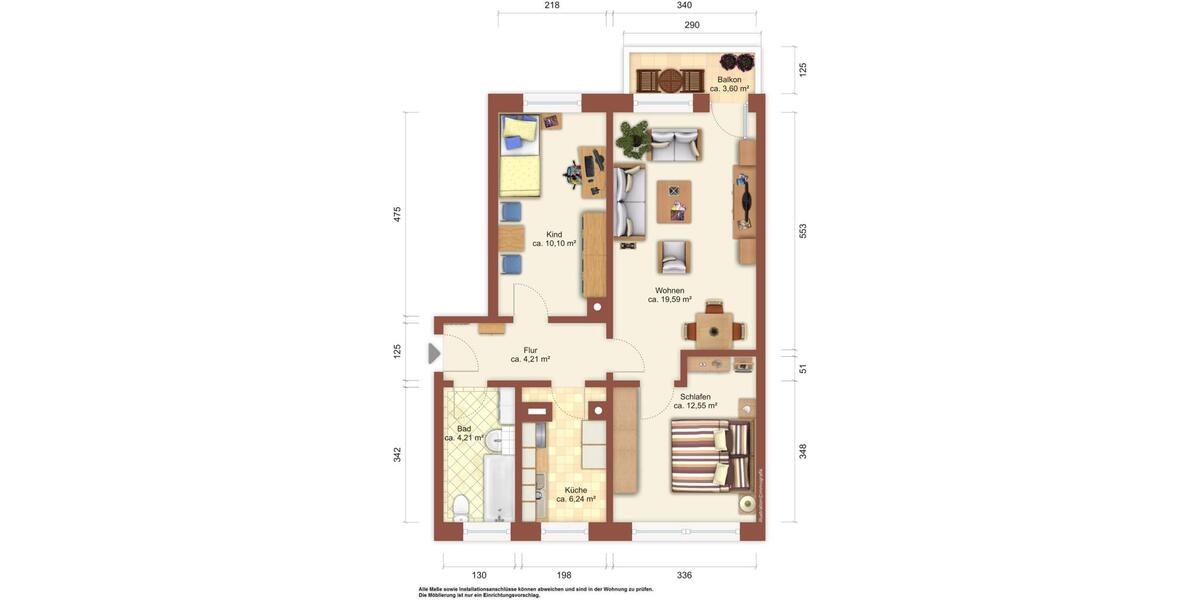 Etagenwohnung Löbau - 3 Zimmer, 59 m&sup2;, 329&euro; | Angebot:24677157