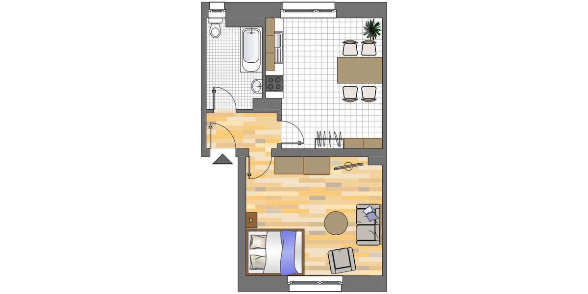 Etagenwohnung Dortmund Brackel - 1 Zimmer, 43 m&sup2;, 165&euro; | Angebot:26729433