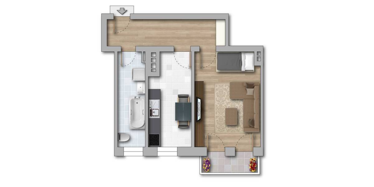 Etagenwohnung Merseburg Kötzschen - 2 Zimmer, 56 m&sup2;, 350&euro; | Angebot:25694731