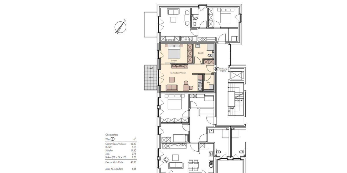 Etagenwohnung Wittmund - 2 Zimmer, 46 m&sup2;, 557&euro; | Angebot:24710515