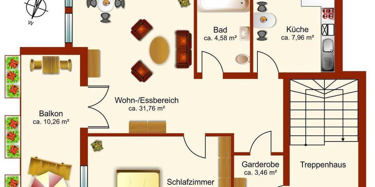 Etagenwohnung Garmisch-Partenkirchen Partenkirchen - 2 Zimmer, 60 m&sup2;, 1.150&euro; | Angebot:26731041