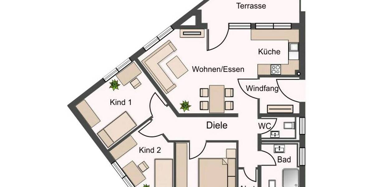 Etagenwohnung Gundelsheim / Höchstberg Gundelsheim - 4 Zimmer, 83 m&sup2;, 1.090&euro; | Angebot:25929202