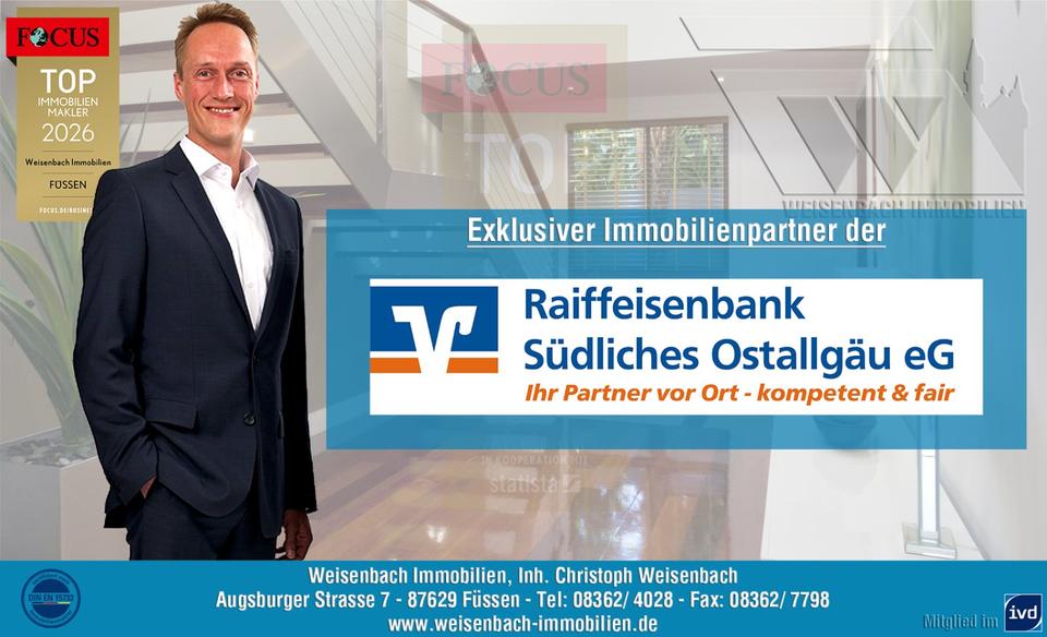 Etagenwohnung Füssen - 3 Zimmer, 79 m&sup2;, 760&euro; | Angebot:25765708