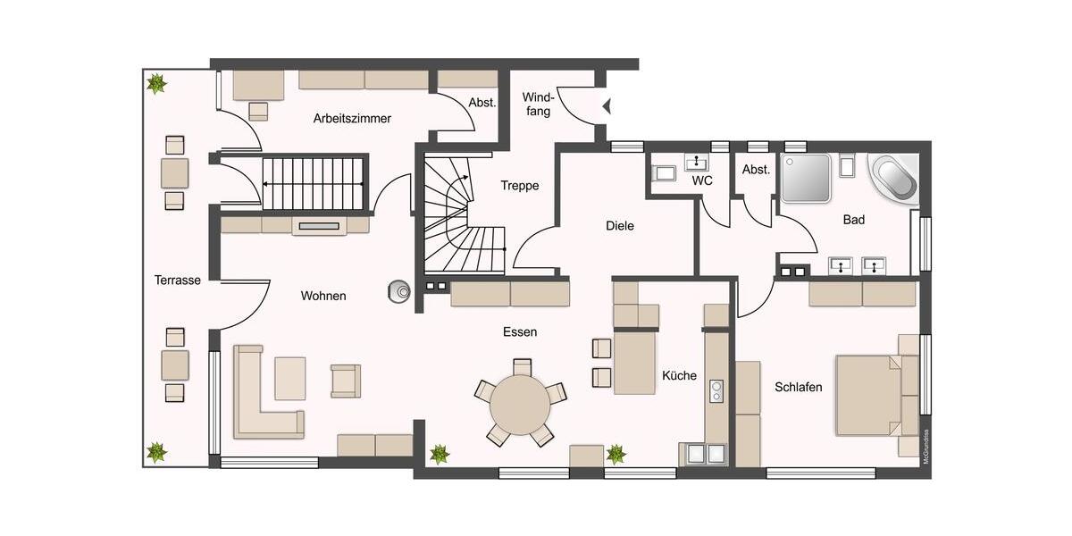 Erdgeschoßwohnung Bad Salzuflen - 3 Zimmer, 129 m&sup2;, 1.300&euro; | Angebot:26679298