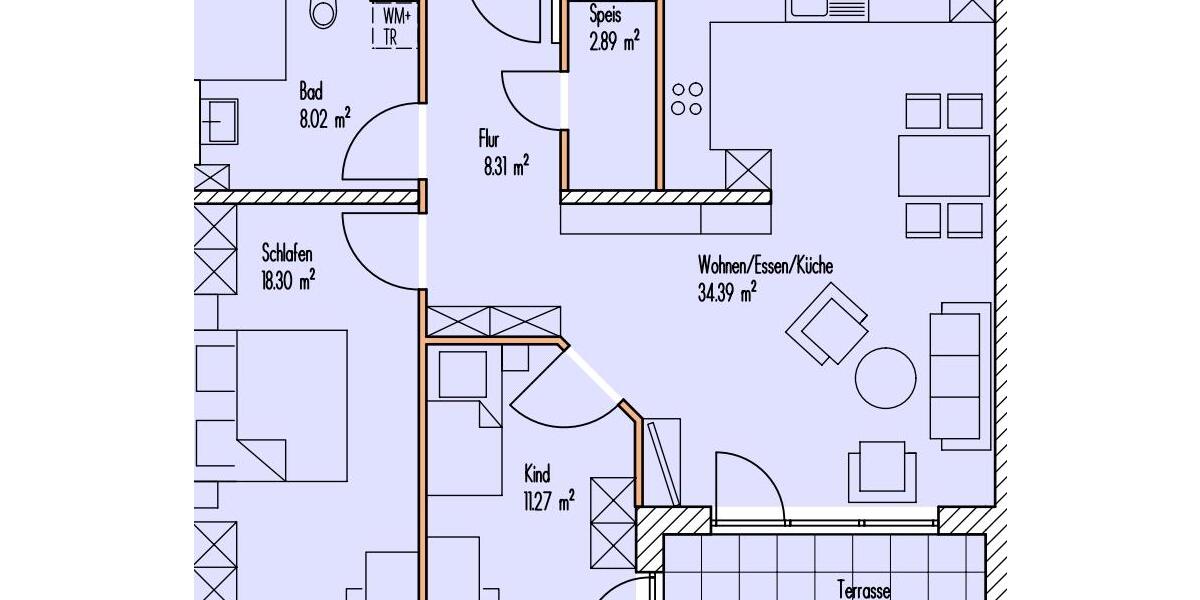 Erdgeschoßwohnung Schnelldorf - 3 Zimmer, 88 m&sup2;, 960&euro; | Angebot:26181814