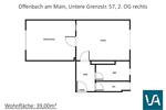Etagenwohnung Offenbach am Main Bieberer Berg - 1.5 Zimmer, 39 m&sup2;, 519&euro; | Angebot:26647532