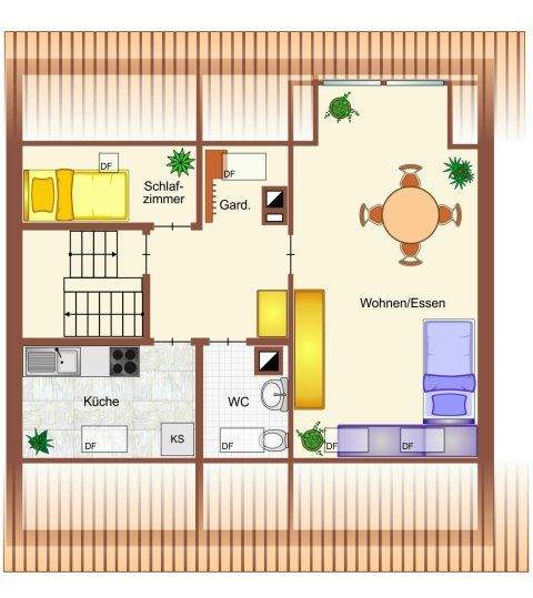 Gemütliche Dachgeschosswohnung in ruhiger Wohnlage 2 zimmer