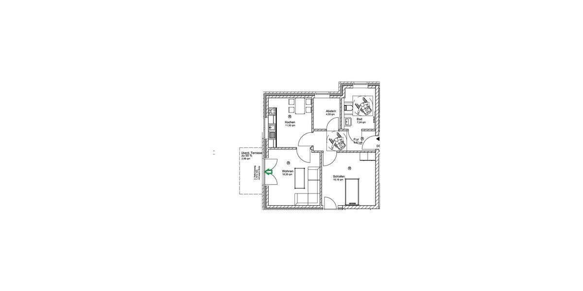Erdgeschoßwohnung Barum - 2 Zimmer, 65 m&sup2;, 890&euro; | Angebot:25654530