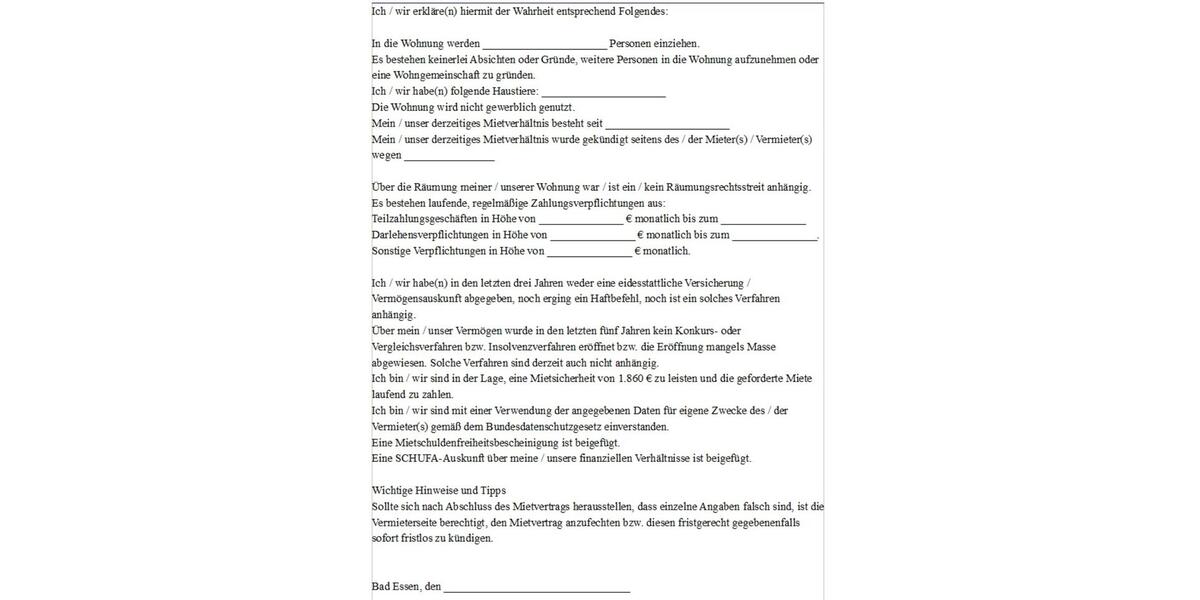 Etagenwohnung Bad Essen - 4 Zimmer, 96 m&sup2;, 560&euro; | Angebot:24391885