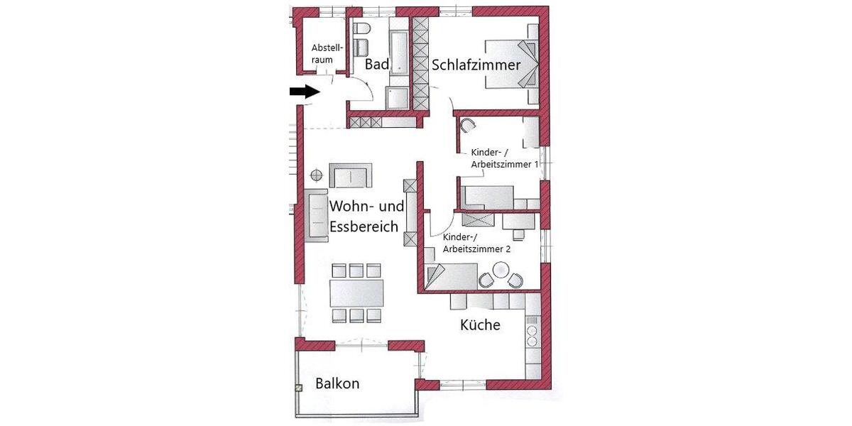Etagenwohnung Kulmbach Blaich - 4 Zimmer, 110 m&sup2;, 1.120&euro; | Angebot:26236754