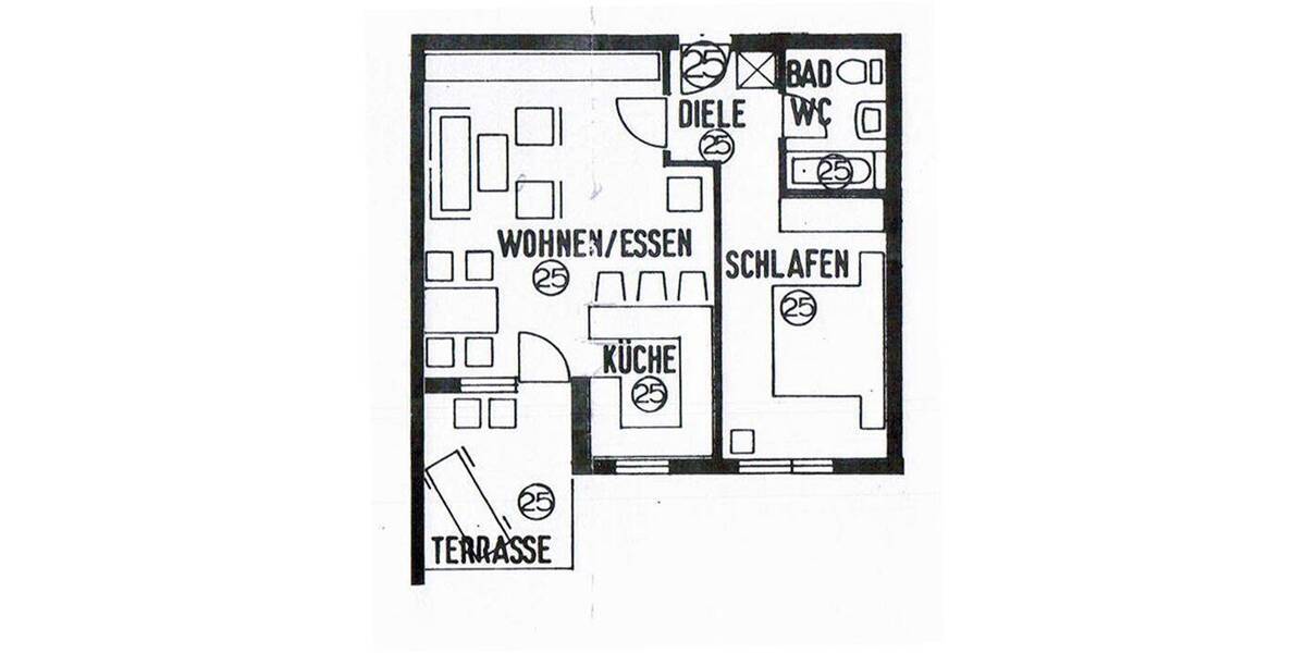 Etagenwohnung Freudenstadt - 2 Zimmer, 60 m&sup2;, 550&euro; | Angebot:26029340
