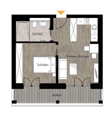 Etagenwohnung Chemnitz Rabenstein - 2 Zimmer, 45 m&sup2;, 617&euro; | Angebot:25774913
