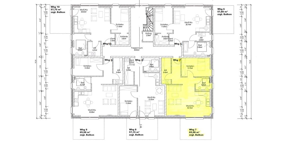 Neu ab 1.7.26 für 2 Personen 2-Zimmer-OG-Wohnung KfW 40+ Bauweise + Aufzug + Balkon + Carport - Etagenwohnung Weyhe | Angebot:25080176