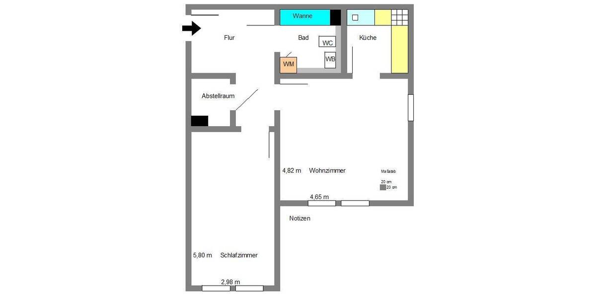 Etagenwohnung Frankenberg - 2 Zimmer, 62 m&sup2;, 407&euro; | Angebot:26157260