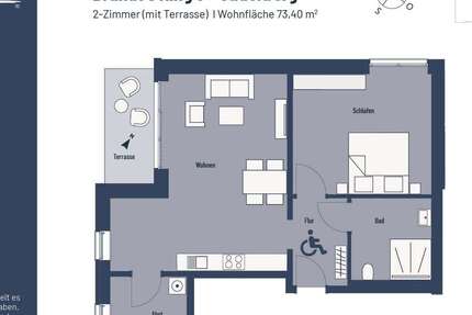 Wohnung Jade - 2 Zimmer, 73 m&sup2;, 536&euro; | Angebot:25458328