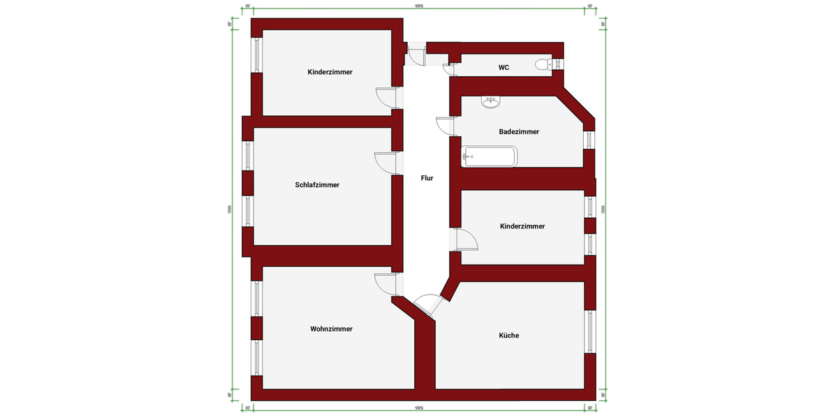 Zimmer Aue - 4 Zimmer, 95 m&sup2;, 414&euro; | Angebot:25774756