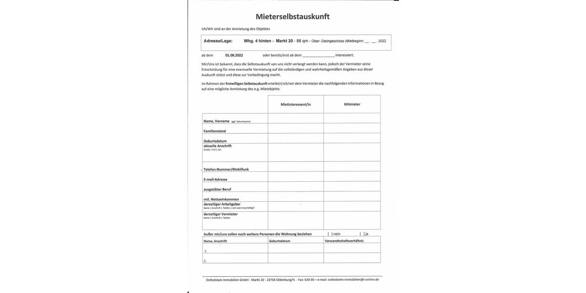 Etagenwohnung Oldenburg in Holstein - 3 Zimmer, 87 m&sup2;, 875&euro; | Angebot:25932881