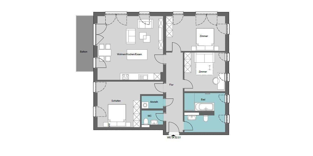 Etagenwohnung Delitzsch - 4 Zimmer, 110 m&sup2;, 1.429&euro; | Angebot:22893410