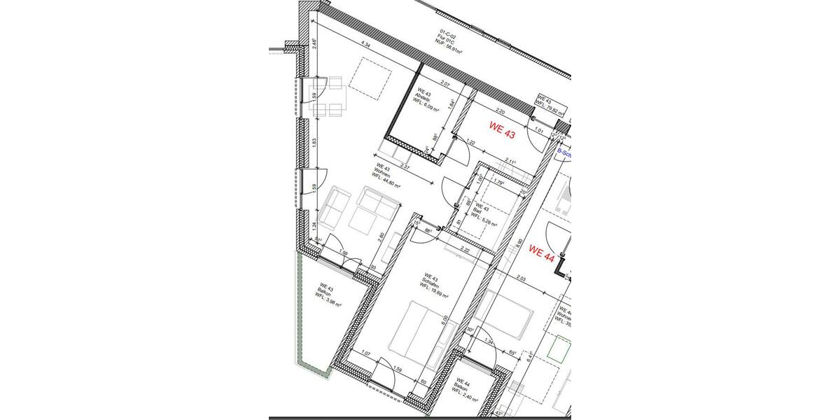 Etagenwohnung Osnabrück Eversburg - 2 Zimmer, 80 m&sup2;, 1.200&euro; | Angebot:26644531