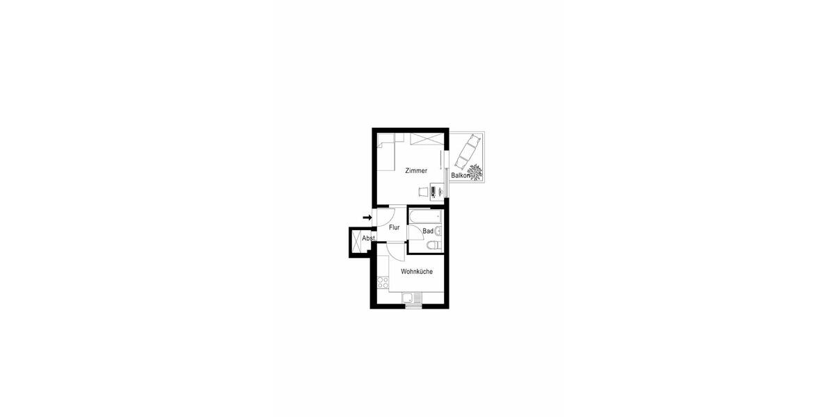 Etagenwohnung Northeim - 1 Zimmer, 39 m&sup2;, 380&euro; | Angebot:26631032