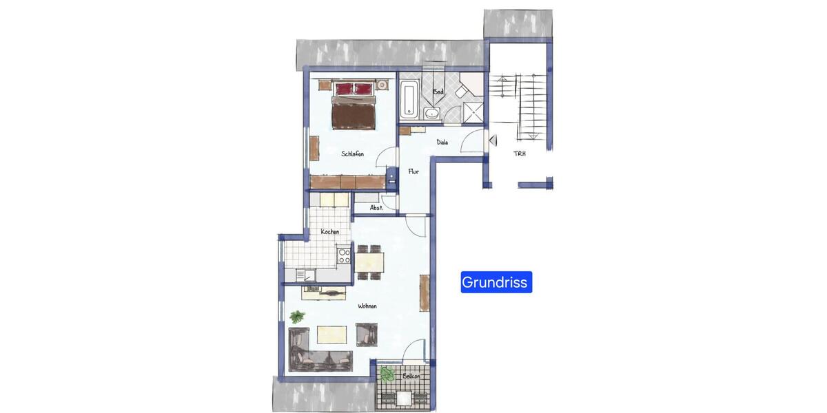 Dachgeschoßwohnung Bad Neustadt an der Saale - 2 Zimmer, 68 m&sup2;, 600&euro; | Angebot:25292374