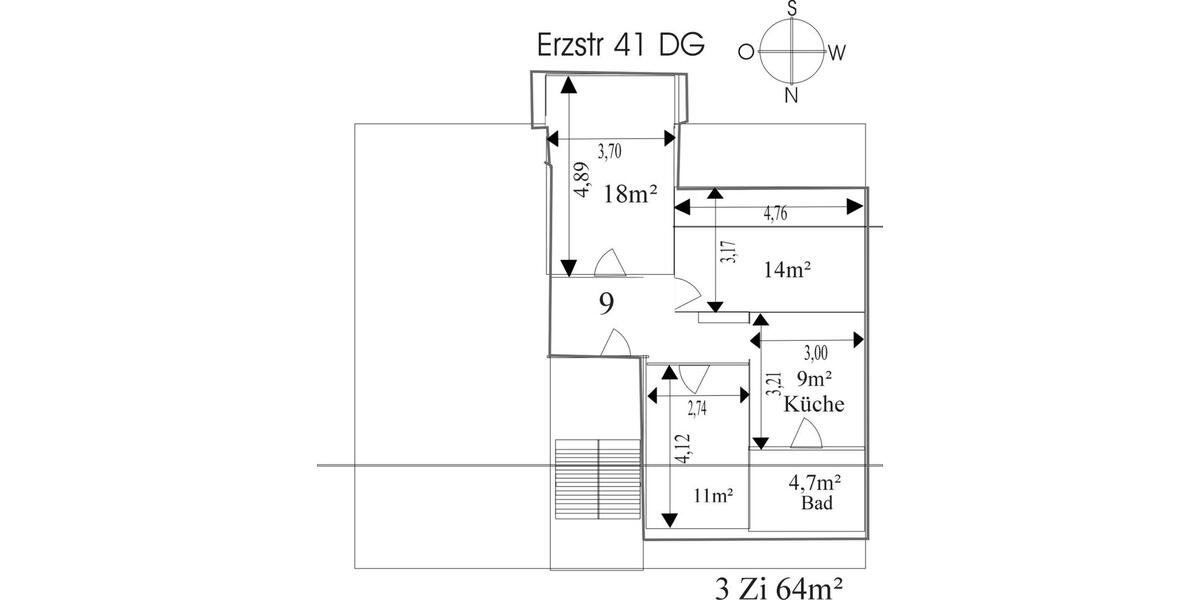 Dachgeschoßwohnung Clausthal-Zellerfeld Zellerfeld - 3 Zimmer, 64 m&sup2;, 420&euro; | Angebot:24100670