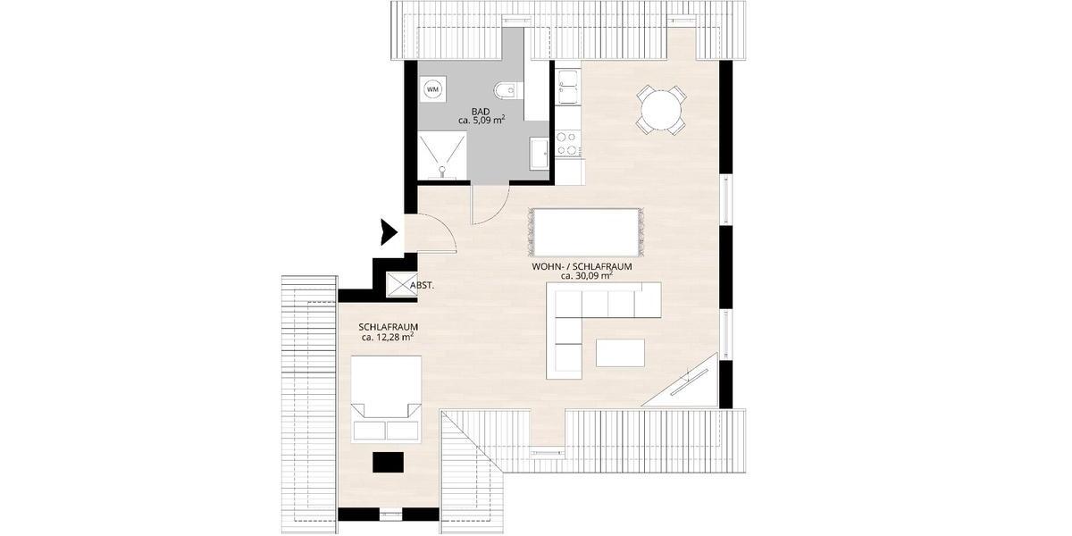 Dachgeschoßwohnung Oberlungwitz - 1 Zimmer, 48 m&sup2;, 280&euro; | Angebot:26286095