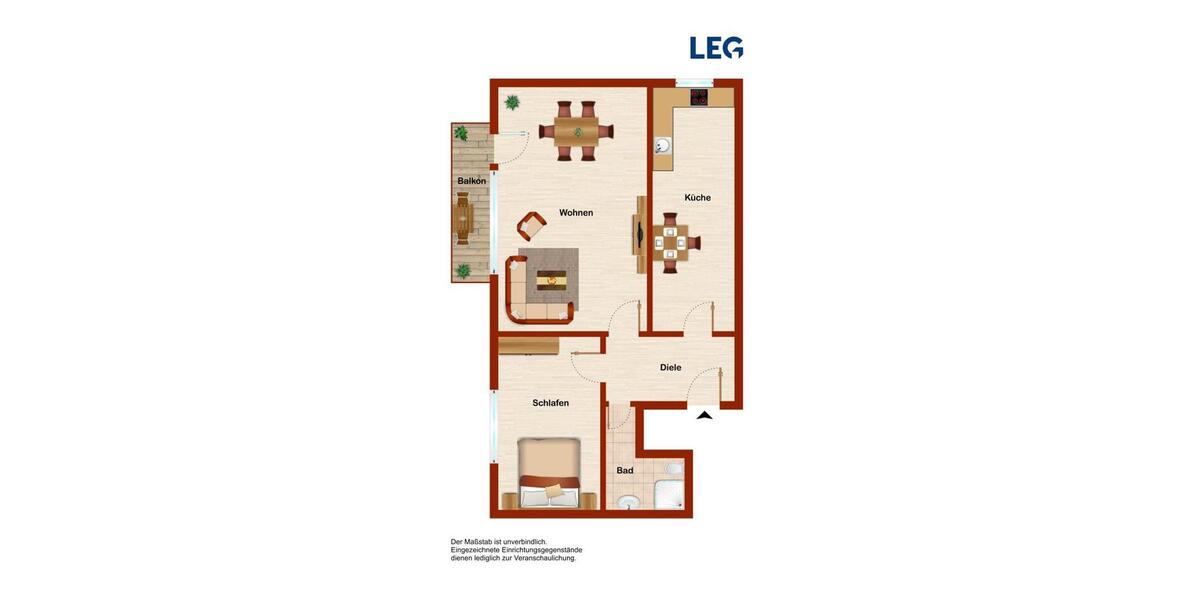 Etagenwohnung Hamm Heessen - 2.5 Zimmer, 59 m&sup2;, 419&euro; | Angebot:24712521