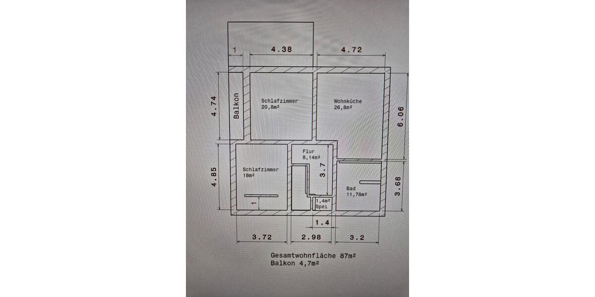 Helle Wohnung im 1 OG 3 zimmer