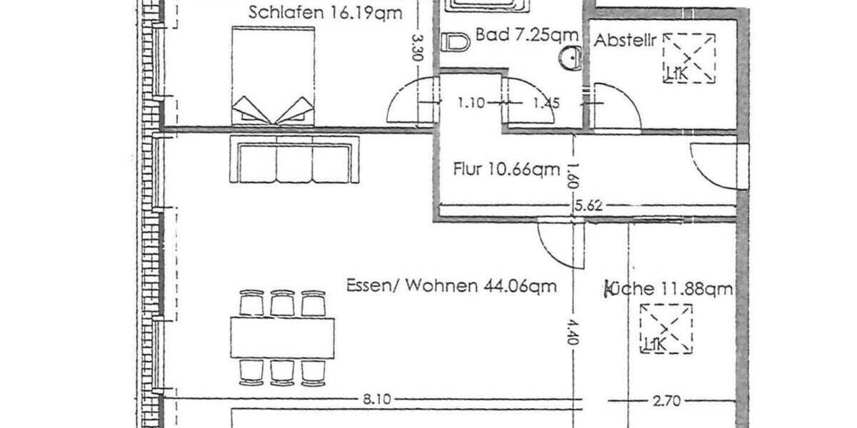Etagenwohnung Kitzingen - 2 Zimmer, 96 m&sup2;, 850&euro; | Angebot:25705691