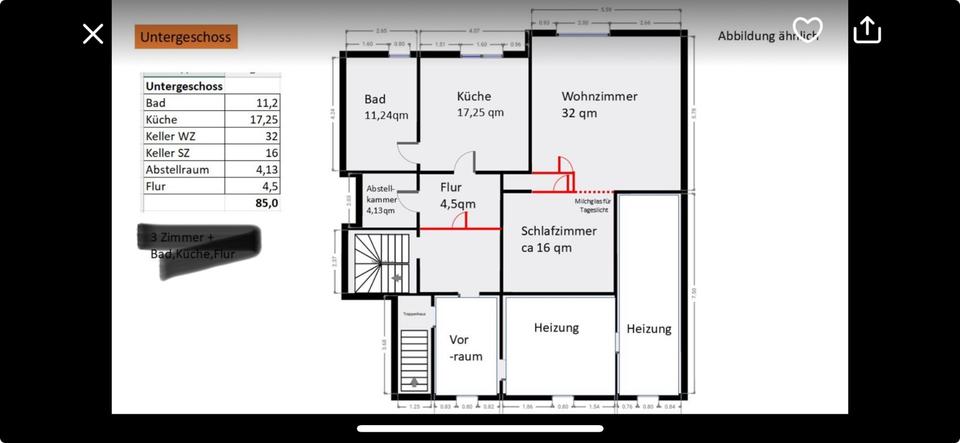 Souterrain 2 Zimmer + Küche, Bad (600+300) 2 zimmer