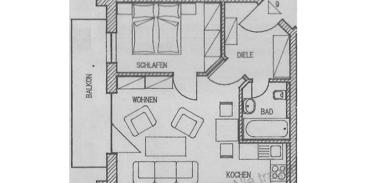 Etagenwohnung Moosburg - 2 Zimmer, 45 m&sup2;, 620&euro; | Angebot:26751301
