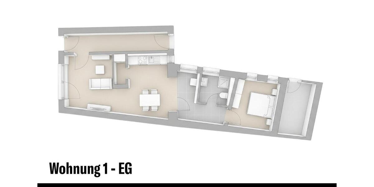 Erdgeschoßwohnung Ingolstadt - 2 Zimmer, 48 m&sup2;, 750&euro; | Angebot:26528320