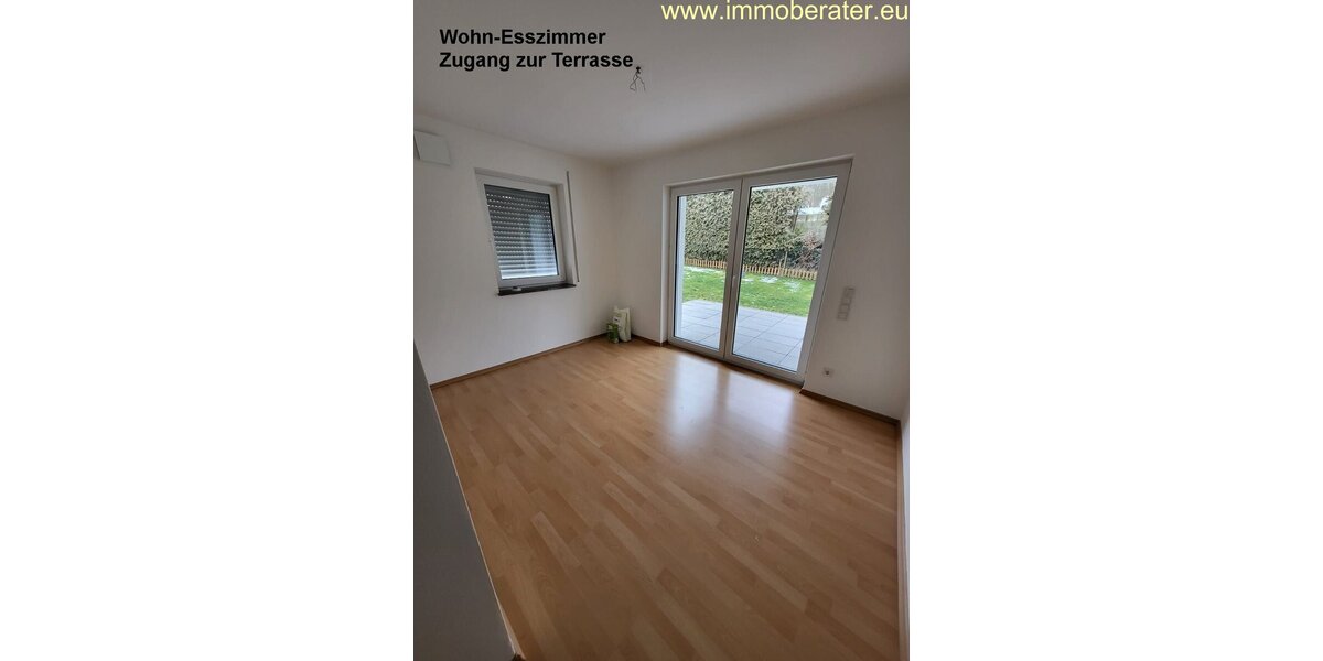 Große 3-Zi-Neubau-Whg WFL 103 m² zwei Bäder Terrasse Gartenanteil Garage Energiesparhaus-Kfw-55 ab Oktober 26 zu vermieten. - Erdgeschoßwohnung Neunburg vorm Wald | Angebot:27266637