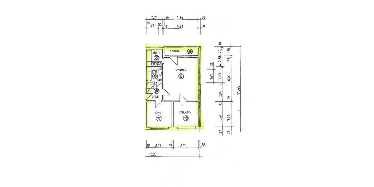 Etagenwohnung Zschopau - 3 Zimmer, 69 m&sup2;, 380&euro; | Angebot:26712708