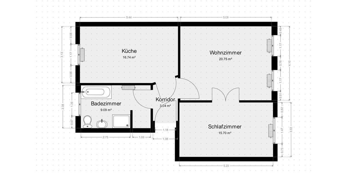 Erdgeschoßwohnung Rathenow - 2 Zimmer, 66 m&sup2;, 594&euro; | Angebot:26047582