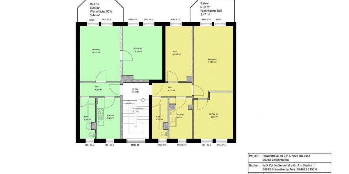 Etagenwohnung Braunsbedra - 3 Zimmer, 60 m&sup2;, 450&euro; | Angebot:24876874