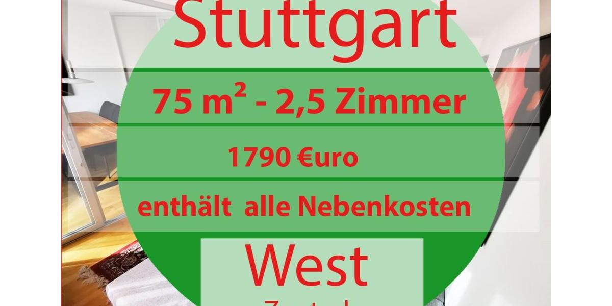 Wohnen auf Zeit Stuttgart - 2.5 Zimmer, 75 m&sup2;, 1.790&euro; | Angebot:24730634
