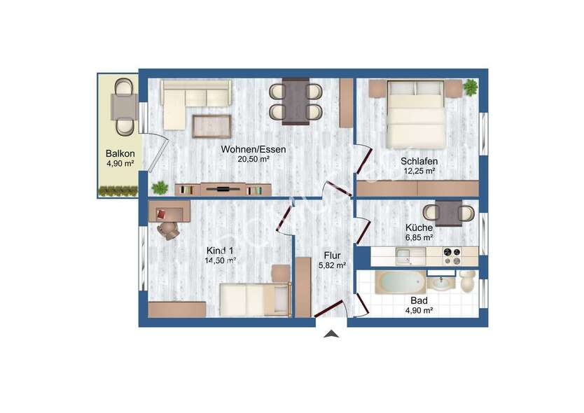 NEU - frisch renovierte 3 Zimmer mit Balkon und Einbauküche! 3 zimmer