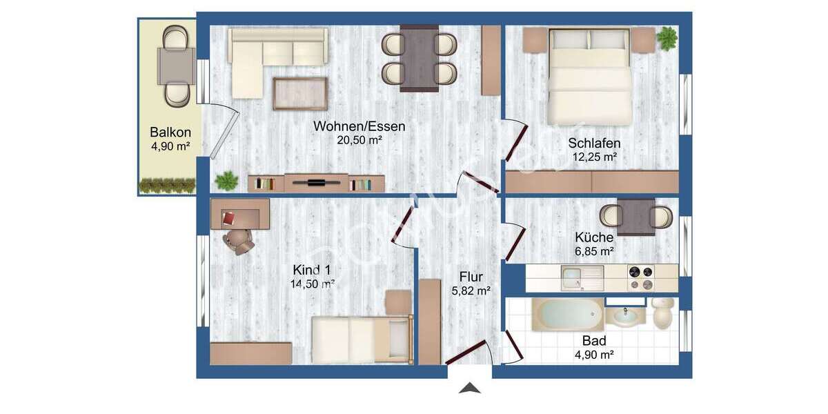 NEU - frisch renovierte 3 Zimmer mit Balkon und Einbauküche! Flexibel ab 6 Monate zu vermieten. - Appartement Annaburg | Angebot:17600958