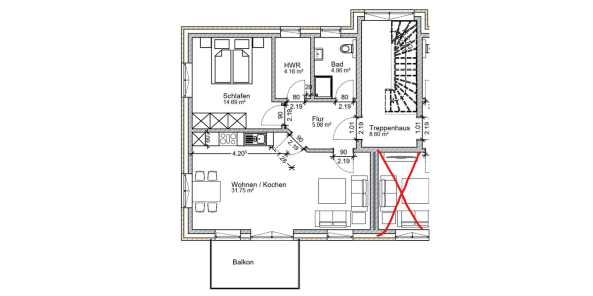 Neubau - 2 Zimmerwohnung Obergeschoss mit Balkon 2 zimmer