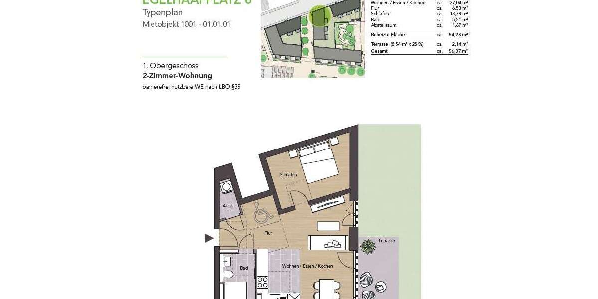 Etagenwohnung Reutlingen Reutlingen-Betzingen - 2 Zimmer, 56 m&sup2;, 529&euro; | Angebot:27287295