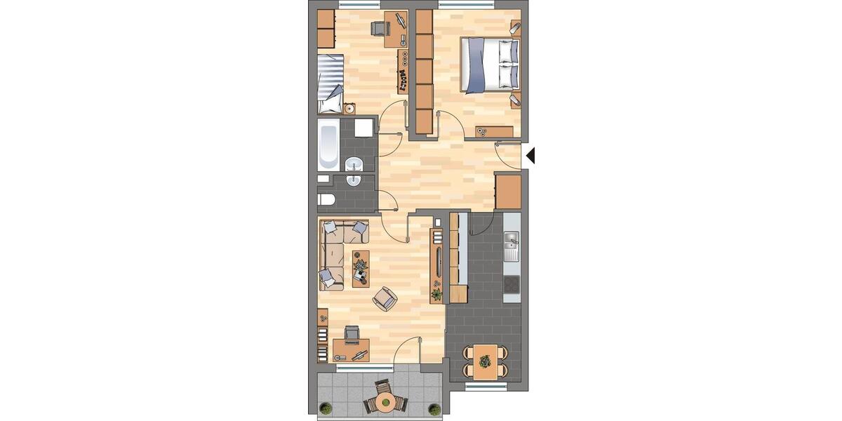 Etagenwohnung Bad Bergzabern - 3 Zimmer, 76 m&sup2;, 649&euro; | Angebot:25551196