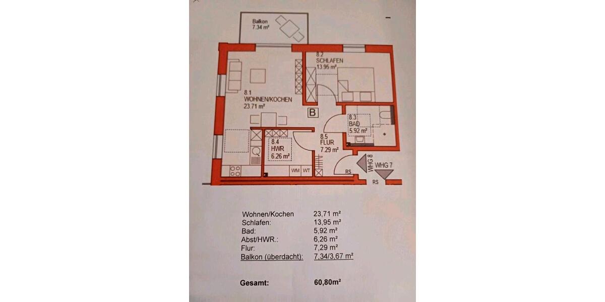 Etagenwohnung Scheeßel - 2 Zimmer, 61 m&sup2;, 1.000&euro; | Angebot:26487092