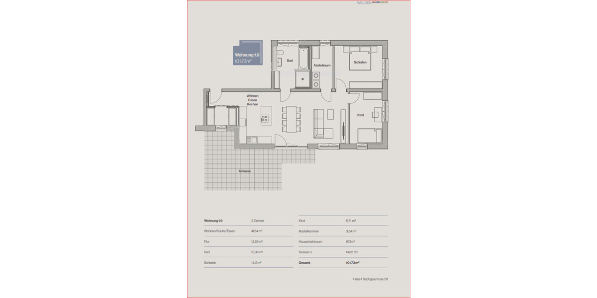 Einfamilienhaus Welden - 3.5 Zimmer, 102 m&sup2;, 1.272&euro; | Angebot:24875631