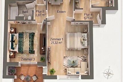 Wohnen auf Zeit Bremen Neustadt - 4 Zimmer, 87 m&sup2;, 600&euro; | Angebot:26326932