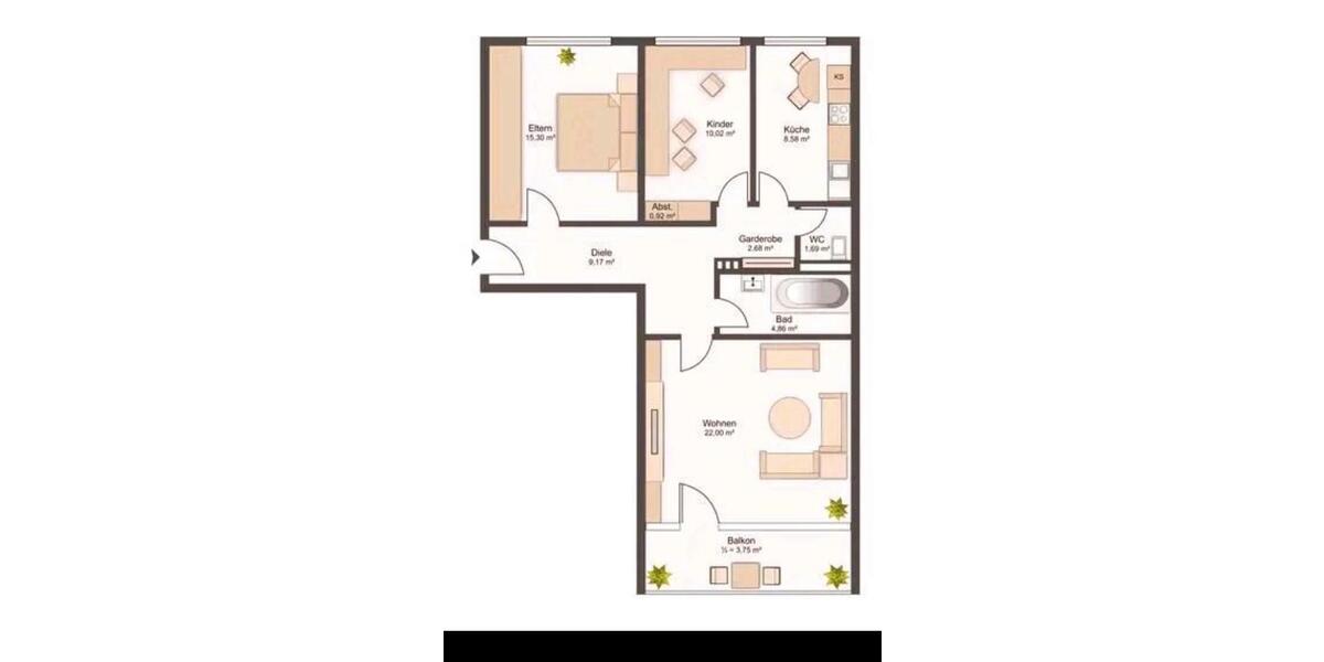 3-Zimmer-Wohnung Karlsruhe- Bergwald 3 zimmer